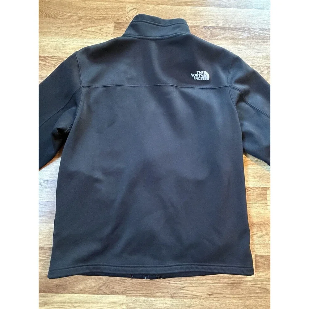 The North Face Apex Jacket Mens Large Black Softshell Windbreaker Full Zip Sz L